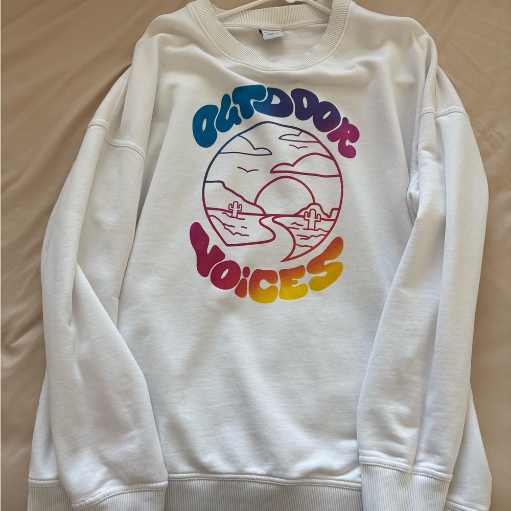 Outdoor Voices White Sweatshirt size large